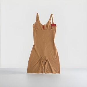 Spanx Thinstincts Open Bust Mid Thigh‎ Bodysuit Plus Size 1X Soft Nude #10021P
